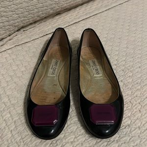 Jimmy Choo Black Patent Leather Flat